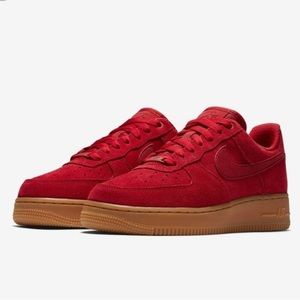 Red Suede Low Air Force 1’s